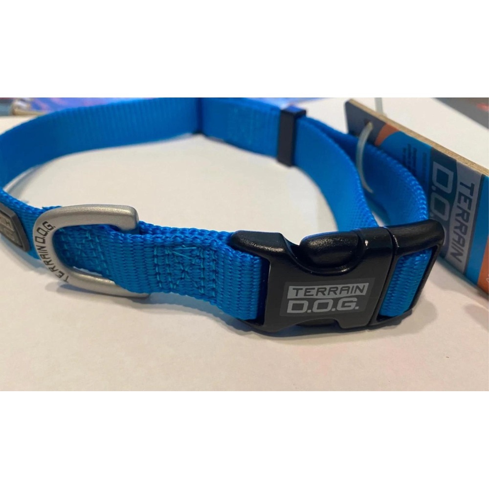 Terrain D.O.G. Adjustable Nylon Dog Collar Blue Size Medium 13-19 Inch